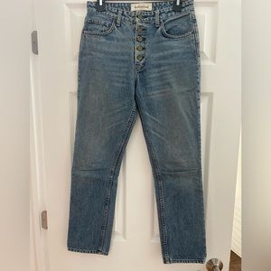 Reformation straight fit high rise denim jeans